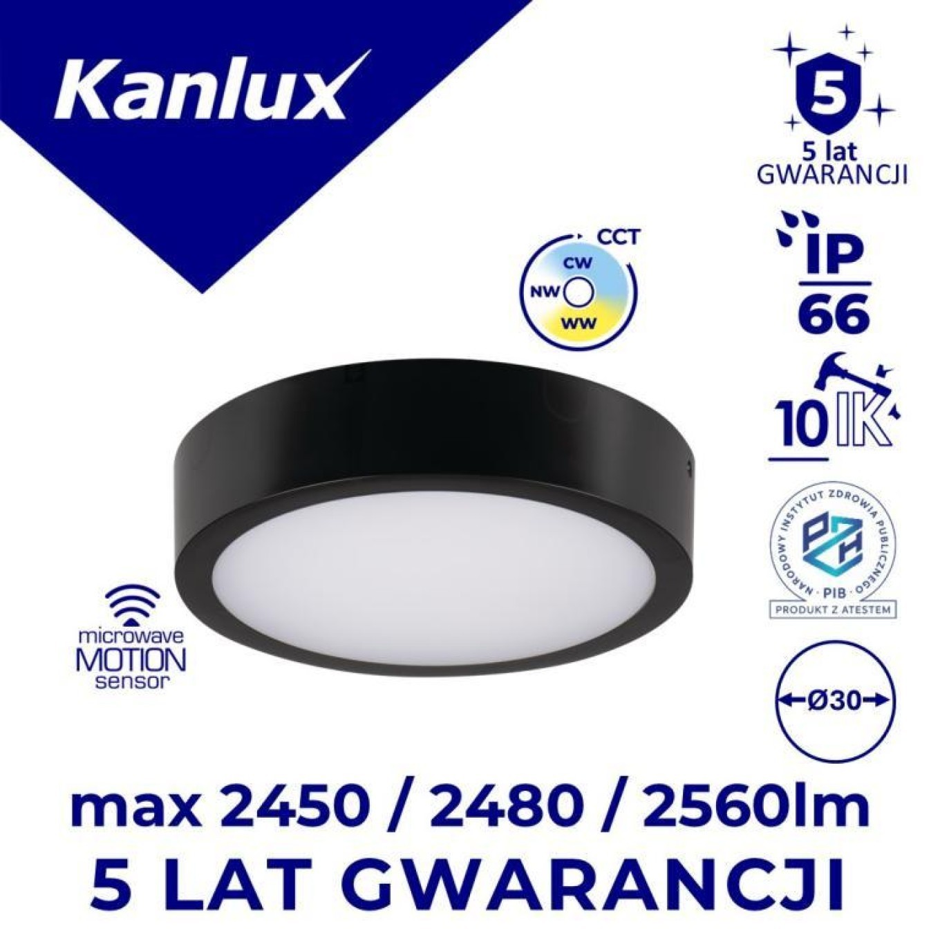 Kanlux Noir Plafonnier Led Daber – - Image 2