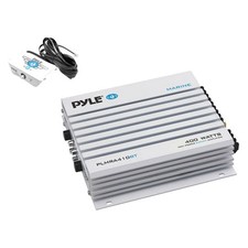 Pyle PLMRA410BT 400 Watt 4-Channel Waterproof Marine Bluetooth White Amplifier