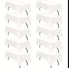10 Pack 60x102 Polyester Tablecloths for 6ft Tables Wedding Party Decor