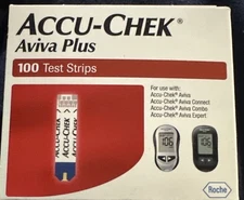 Accu-Check Aviva Plus Blood Glucose Test Strips 100 Exp: 2025-11-30