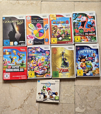Nintendo Wii Spiele Konvolut PAL: Mario Kart Wii, GoldenEye 007, Zelda