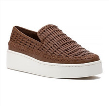 Vince Women s Stratford Woven Leather Platform Slip on Shoe Size 8 Retail 275