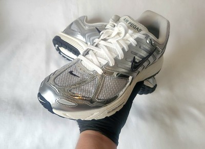 Nike Air Pegasus 2K5 SZ 13.5 Womens SZ 12 Men's Chrome Grey White Sneakers New 