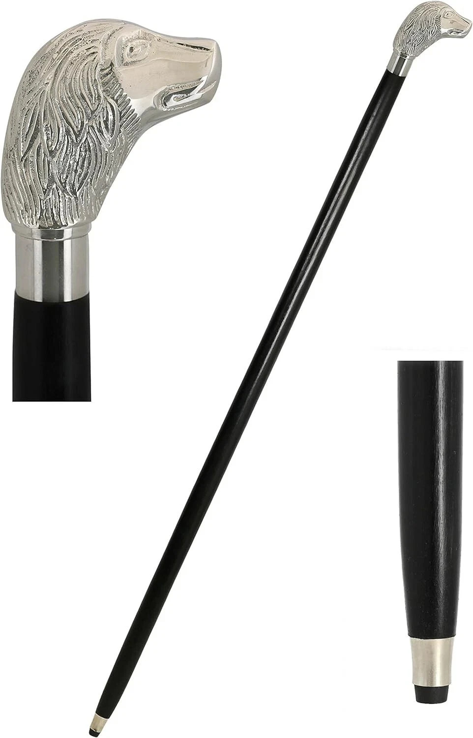 Bastone da passeggio testa di cane 36" - ispirato ai design del bastone da pa...