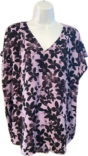 Simply Vera Vera Wang Purple Tunic Sheer Floral XXL - Picture 1 of 4