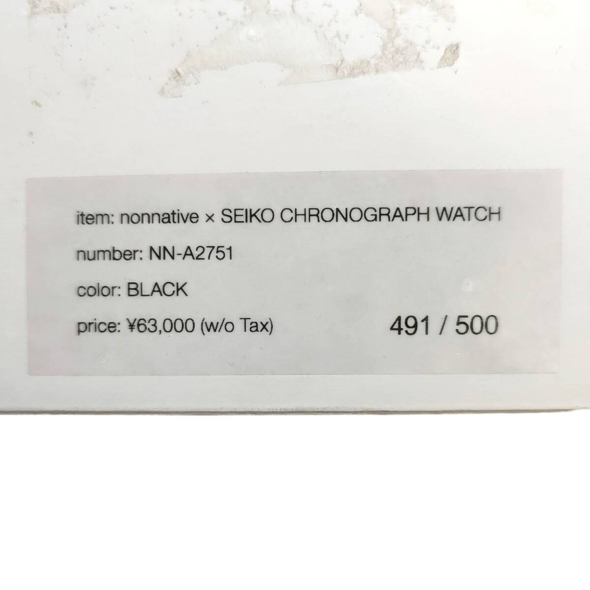 NONNATIVE x SEIKO Limited Edition 500 pieces Chronograph Watch NN-A2751 F Black View 5