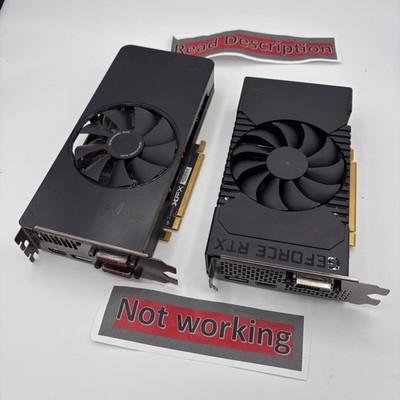 2x FOR PARTS / NOT WORKING NVIDIA GeForce RTX & AMD Radeon R9 270 Graphics Cards