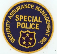 WASHINGTON DC SECURITY ASSURANCE MANAGEMENT INC SPECIAL POLICE SHOULDER PATCH