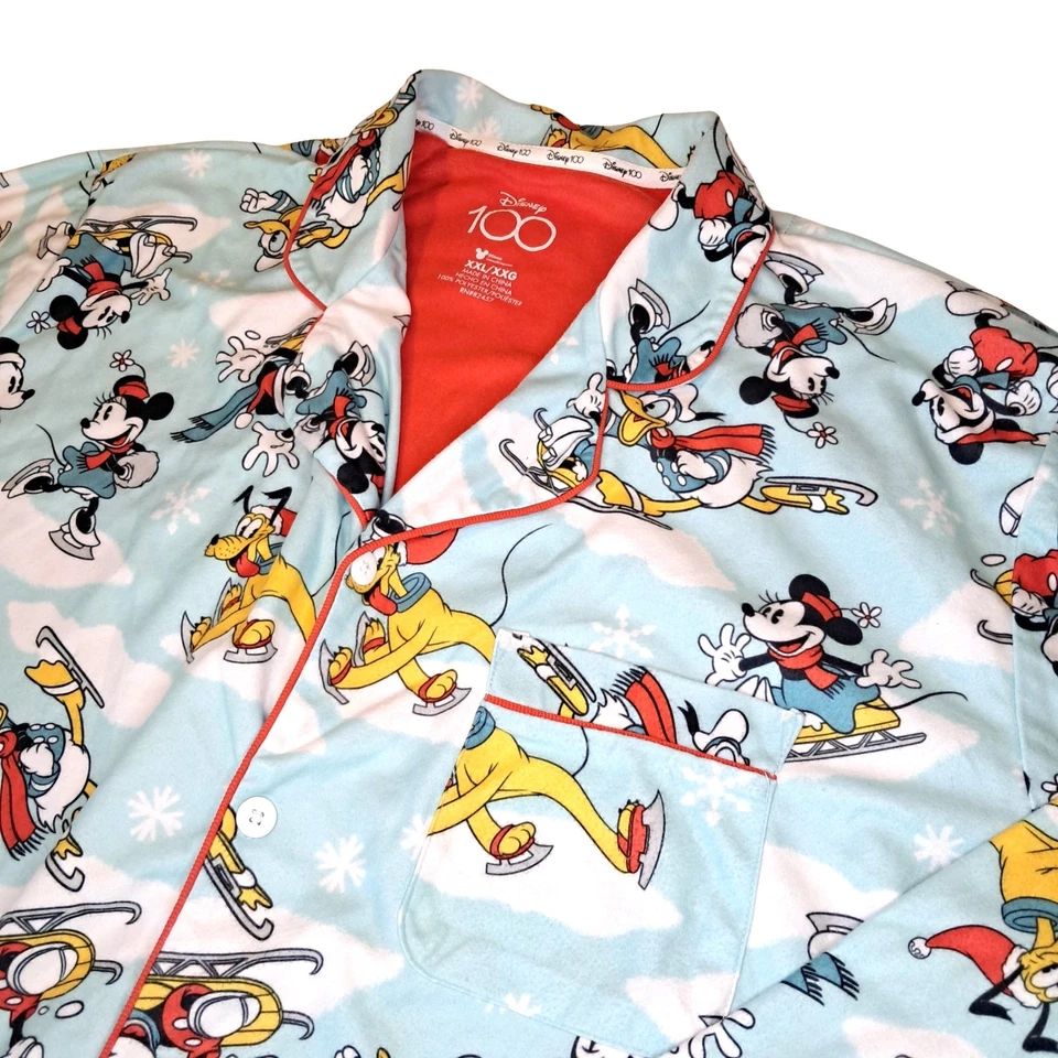 Disney 100 Juego de Pijama 2 Piezas Mickey Mouse y Amigos Vacaciones Talla XXL Navidad Foto 3 de 4