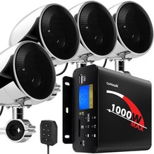 Motorcycle Speakers and Amplifier Audio Sound System, 1000W Bluetooth Weather...