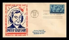 DR JIM STAMPS US COVER WORLD WAR II NAVY FDC SCOTT 935 PATRIOTIC CACHET