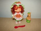 Vintage Strawberry Shortcake Cafe Ole' Party Pleaser Doll and Pet Donkey Burrito