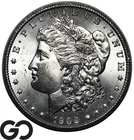 1902-S Morgan Silver Dollar, RARE This Nice, White Lustrous Gem BU++ Key Date