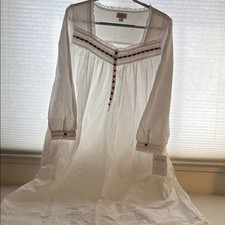 Lanz of Salzburg cotton nightgown white cottage core prairie nwt L