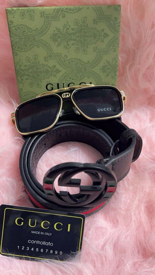 Gucci Set  Belt Glasses And Watch - Image 3 of 4