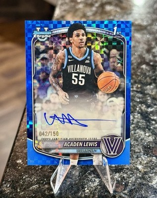 2025-26 Bowman Chrome 1st ACADEN LEWIS #/150 BLUE X-FRACTOR AUTOGRAPH AUTO