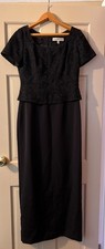 Sleek Black Beaded Bodice Mother of the Bride/Groom Gown