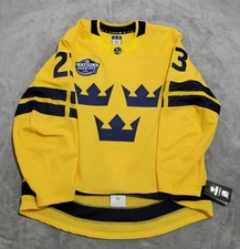 Lucas Raymond Sweden 4 Nations Jersey MiC FAP Sz 56 2xl NHL Hockey Red Wings