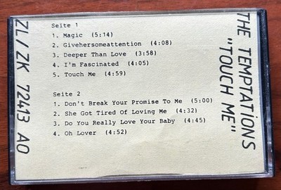 The TEMPTATIONS Touch me Promotion MC Musterkassette 80er