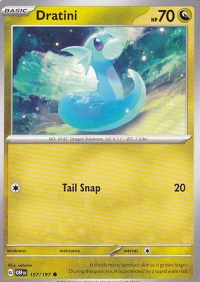 Dratini 157/197 Common Obsidian Flames Pokemon Near Mint