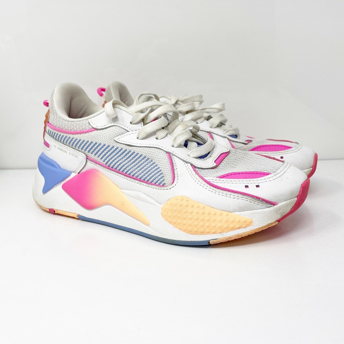 Puma Womens RS X Pop 385704-01 White Running Shoes Sneakers Size