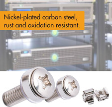 50 Pack M6 X 20Mm Rack Mount Screws Cage Nuts Washers Network Rack Server