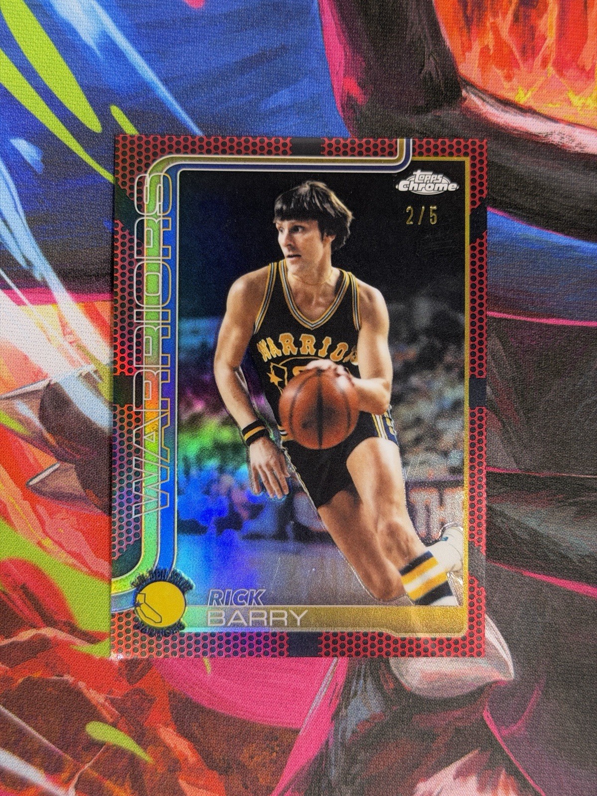 2025-26 NBA Topps Chrome Update Rick Barry /5 Red Basketball Refactor #150