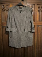 Women’s Warehouse Collarless Black And Grey Weave Coat  Size 14