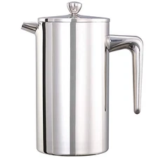 Service Ideas PDWSA1000PS Double Wall Coffee Press, Stainless Steel, Polished,