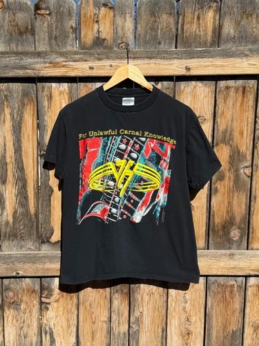 Van Halen For Unlawful Carnal Knowledge Tour Sh 1990s vintage concert t-shirt, vintage, size L, single stitch, B+ condition