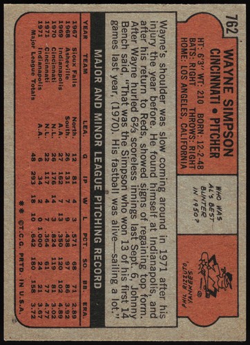 Tarjetas de béisbol 1972 Topps 601-787 (P-NM) - tú eliges - completa tu conjunto - Imagen 237 de 283