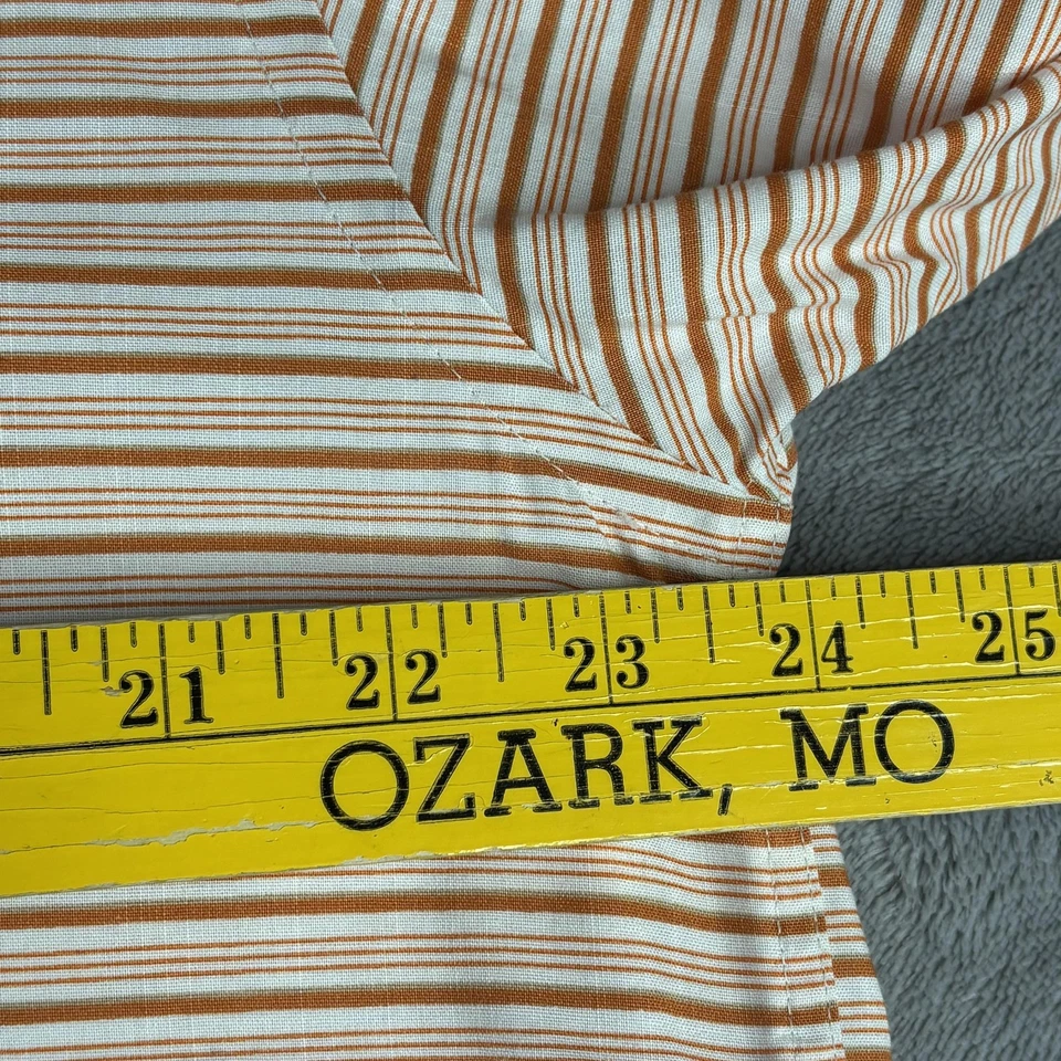 Cutter & Buck Shirt Mens Medium Orange White Striped Button Down Long Sleeve - Image 4 of 4