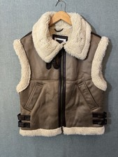 Ladies faux fur vest gilet brown size EUR S