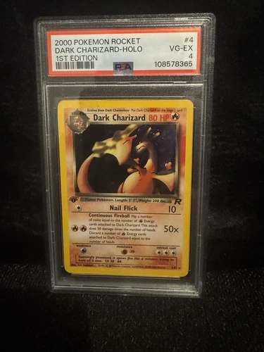 Pokemon Rocket Dark Charizard 4/82 Holo 1st Edition PSA 4