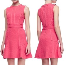 Marc by Marc Jacobs Pink Polka Dot Jacquard Fit Flare LEYNA Dress Medium M