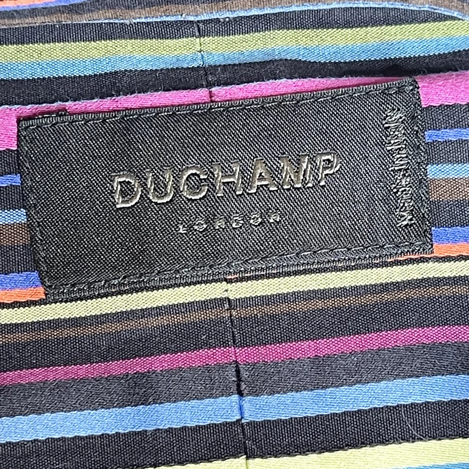 Duchamp London Shirt Mens 16.5 XL Multicolor Stripe Made Italy Dress Bold - Image 4 of 4