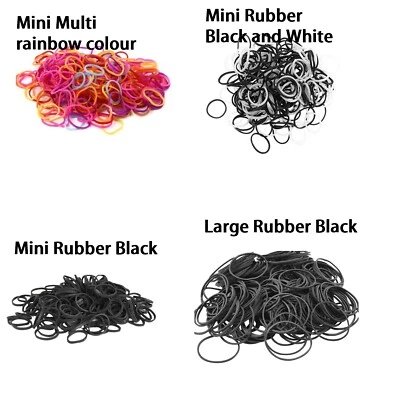 MYTOPTRENDZ Mini Rubber Bands Thin Hair Elastics Ponytail Braids Cornrow Dread Small- Large