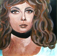 Woman Portrait Original Acrylic Painting Realism Soft Warm Brown Hues, 20x20