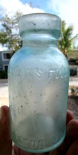 Vintage Circa 1910 MELLIN'S FOOD CO Small Size Baby Food Jar Bottle Boston