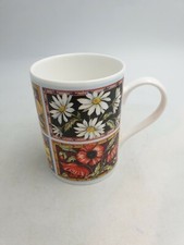 QUEENS FINE BONE CHINA TEA COFFEE MUG "ROMANY"  POPPIES DASISIES PANSIES FLORAL