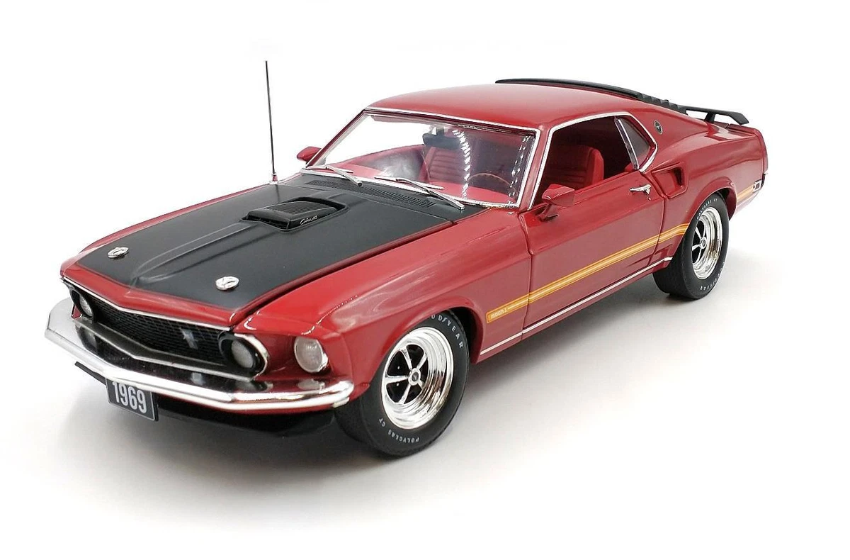 Acme Retro Studios 1 18 Scale 1969 Ford Mustang Mach 1 Red Black A1801847RS