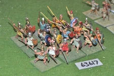 28mm classical / greek - peltasts 18 figs - inf (63617)