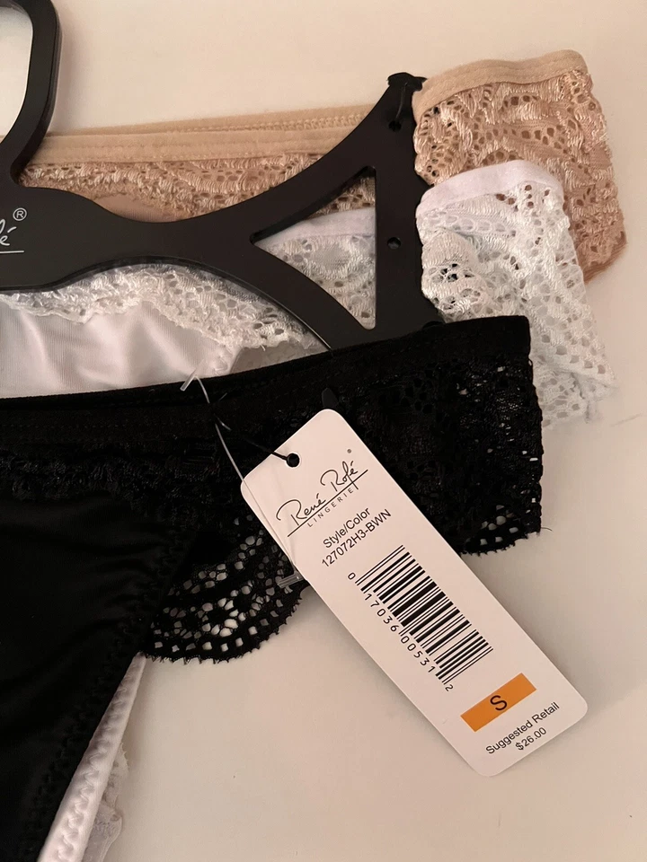 Tangas Rene' Rofe' Sexy Encaje 3 Pk Nuevas Talla Pequeña (A19) Foto 4 de 4