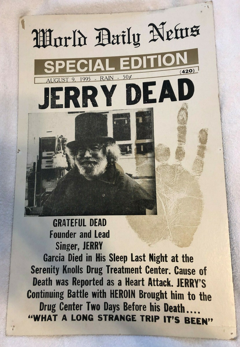 Grateful Dead Poster RARE Jerry Garcia Death August 9 1995