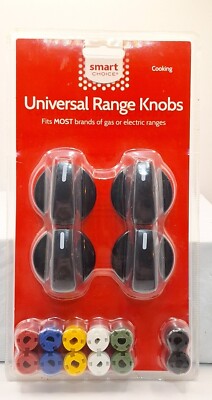 Smart Choice KNOBKIT4B Universal Range Knobs - Fits Most Gas Or Electric Stoves