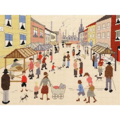 Bothy Threads Kreuzstich-Set ''Freitagsmarkt'', 33x26cm, XLC13, Zählmuster