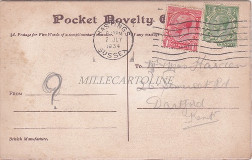 LEPORELLO POSTCARD - Come and join me at Hastings England 1934 - Picture 3 of 3