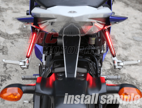 Señal de freno para estribaciones traseras luces LED 120 mm para GSX-R 1000 600 750 1300CC - Imagen 5 de 5