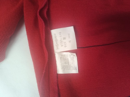 YVES SAINT LAURENT RED WOOL LONG SLEEVE GOLD BUTTON Size M - Picture 12 of 13