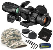 Vortex Optics Strikefire II Red/Green Dot Scope w/ 3x Magnifier & CD Hat  Bundle